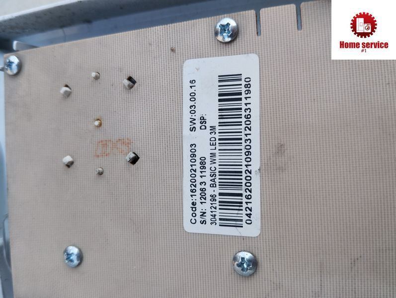 Б/У Модуль индикации для стиральной машины Indesit Code:16200210903 SW:03.00.16 S/N: 1206 3 11980 30412196 1958*E фото