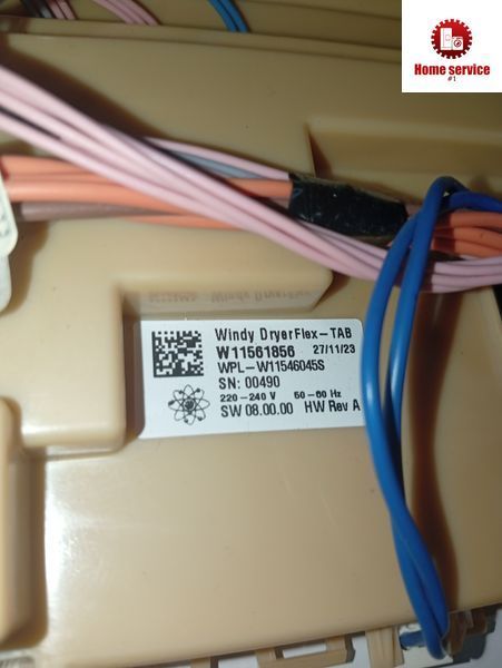 Вживаний модуль управління сушильною машиною Whirlpool, Ariston.  W11561856 W11546045 SN: 00490 SW 08.00.00 4152*E фото