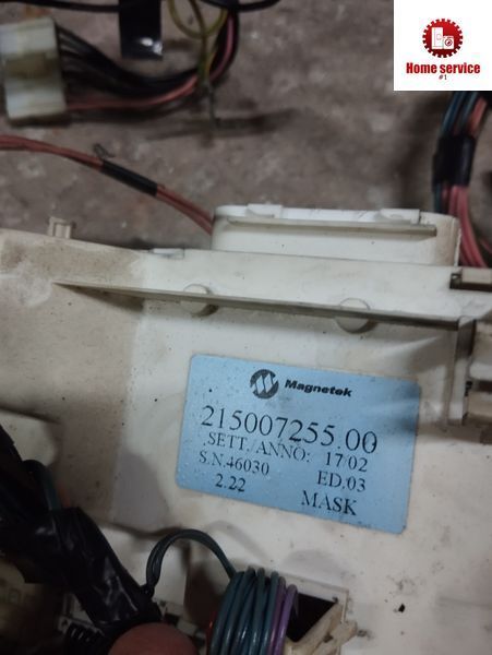 Б/У Модуль управління пральної машини Indesit, Ariston. 215007255.00 2.22 S.N. 46030 ED.03 3443*E фото